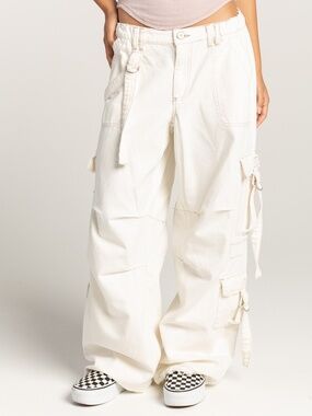 BDG Baggy Cargo White Jeans